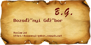 Bozsányi Gábor névjegykártya